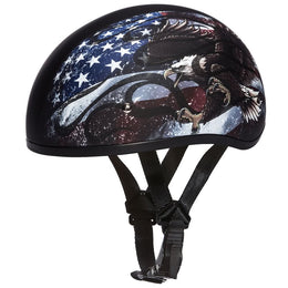 D6-USA ‘DAYTONA SKULL CAP' with USA Flag and Eagle Half Face Helmet