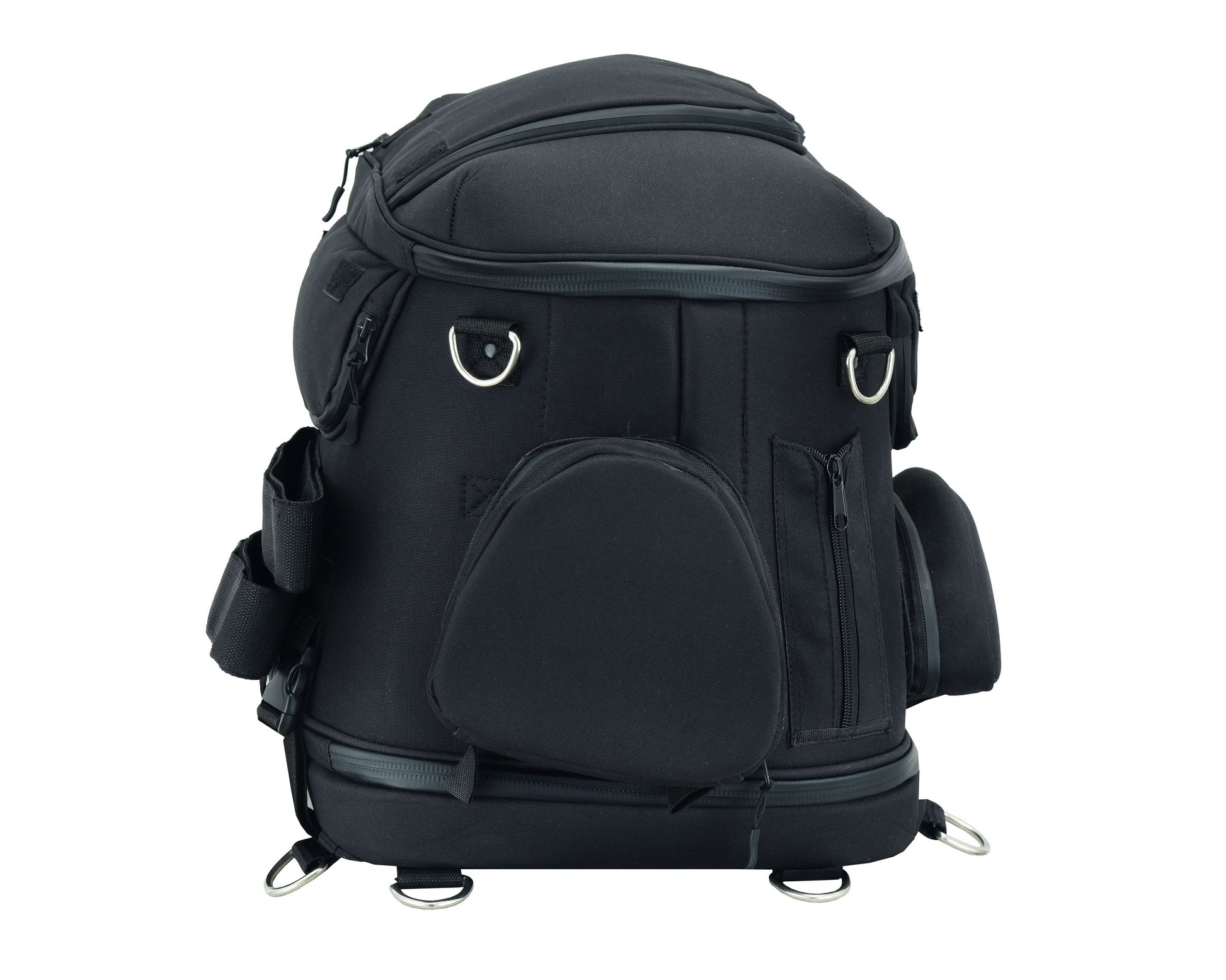 DS Renegade Classics Black Heavy Duty Textile Motorcycle Pet Carrier Si Sissy Bar Bags Renegade Classics