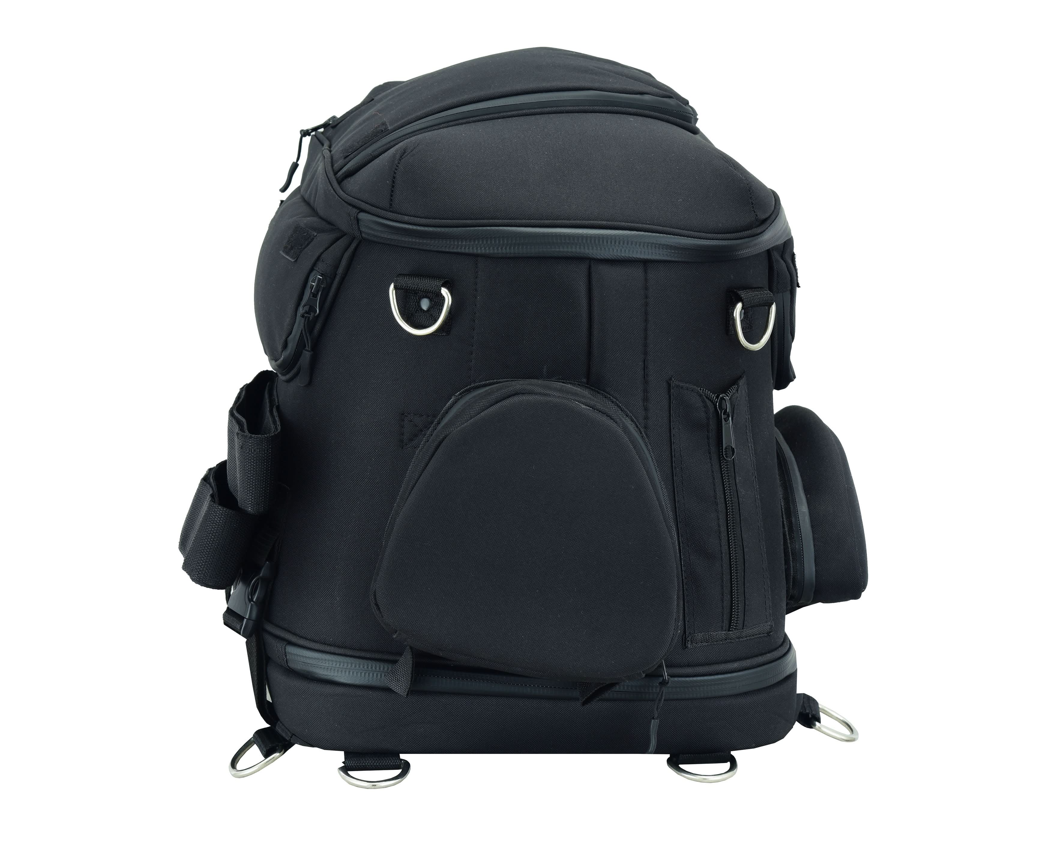 DS Renegade Classics Black Heavy Duty Textile Motorcycle Pet Carrier Si Sissy Bar Bags Renegade Classics