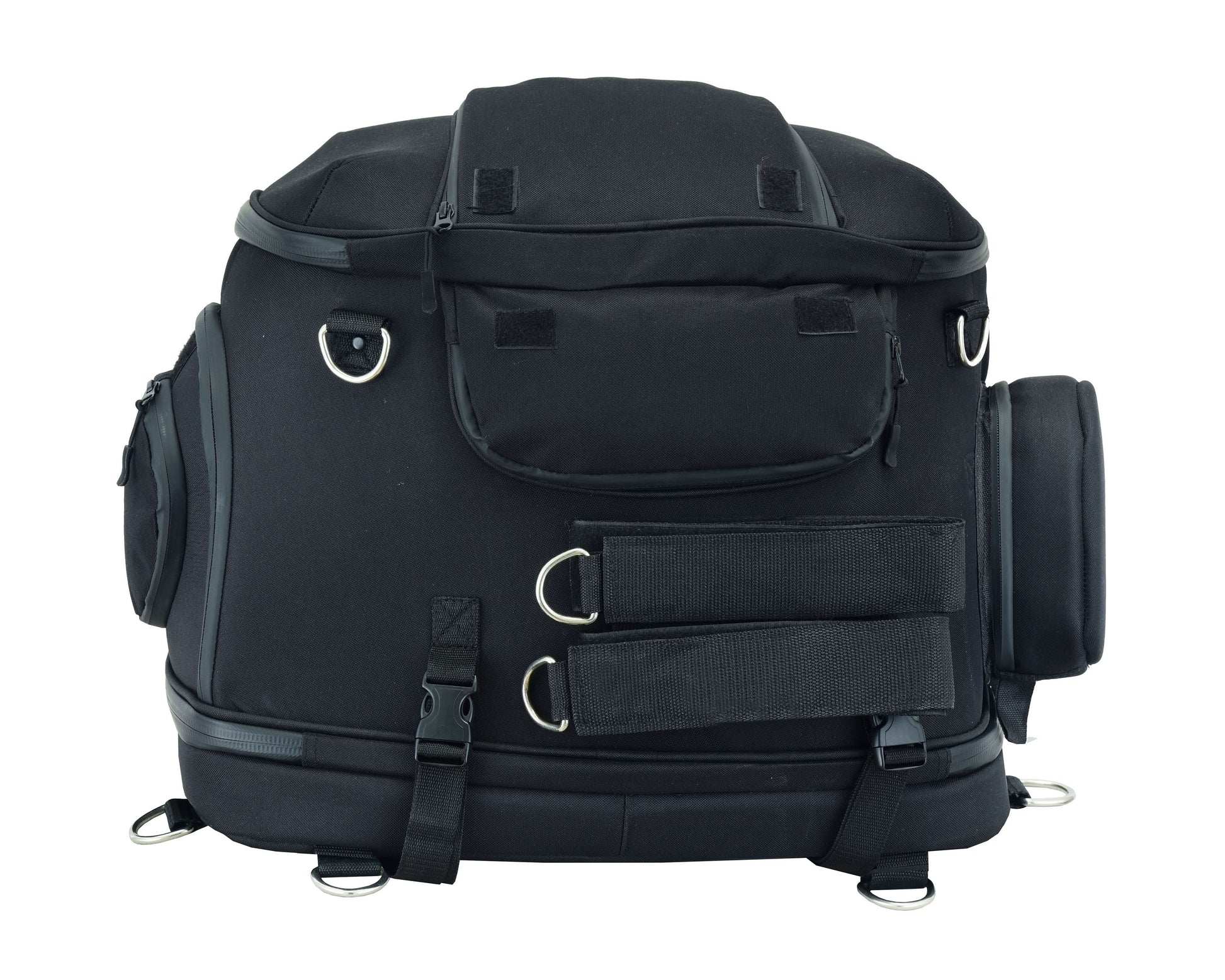 DS Renegade Classics Black Heavy Duty Textile Motorcycle Pet Carrier Si Sissy Bar Bags Renegade Classics