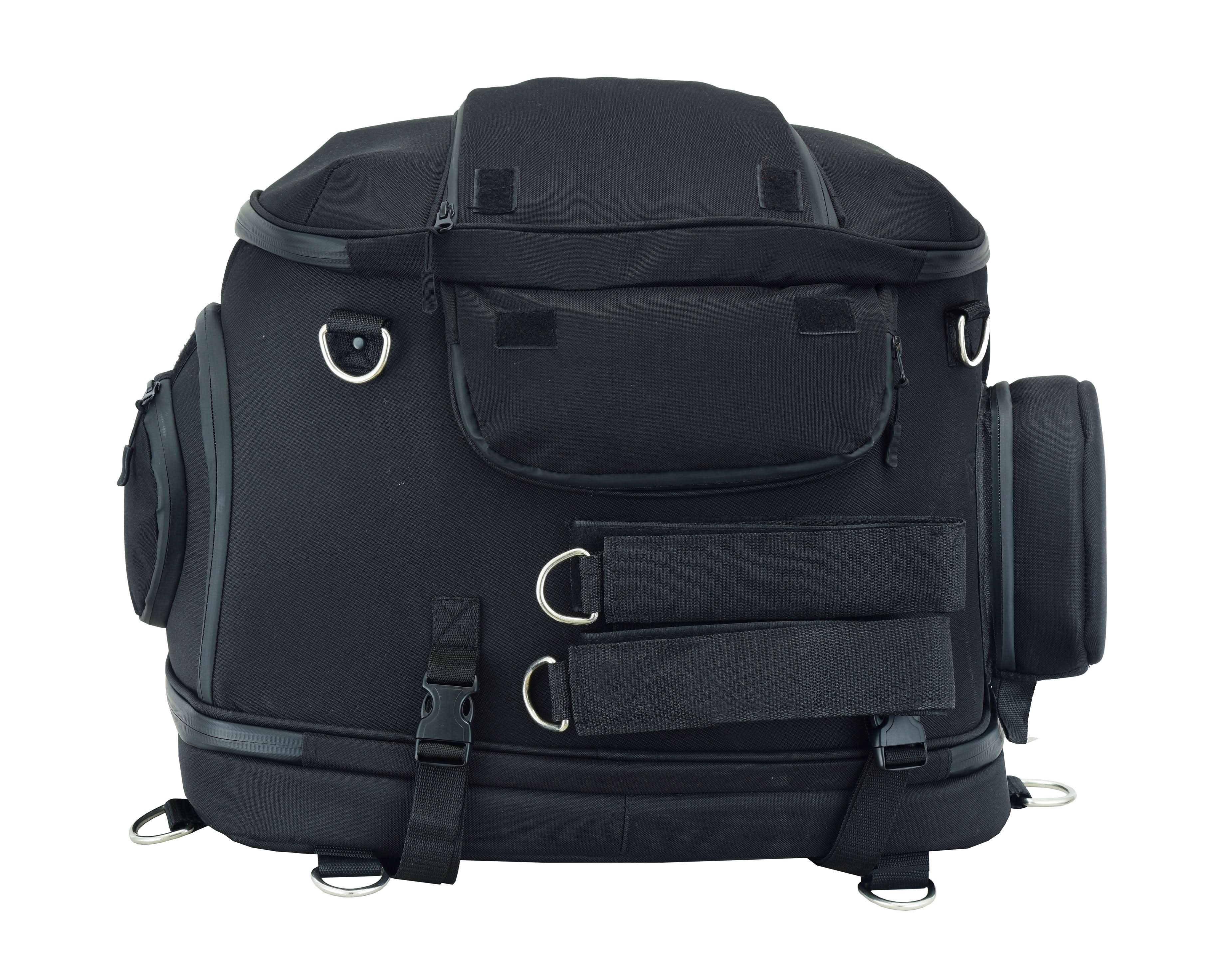 DS Renegade Classics Black Heavy Duty Textile Motorcycle Pet Carrier Si Sissy Bar Bags Renegade Classics
