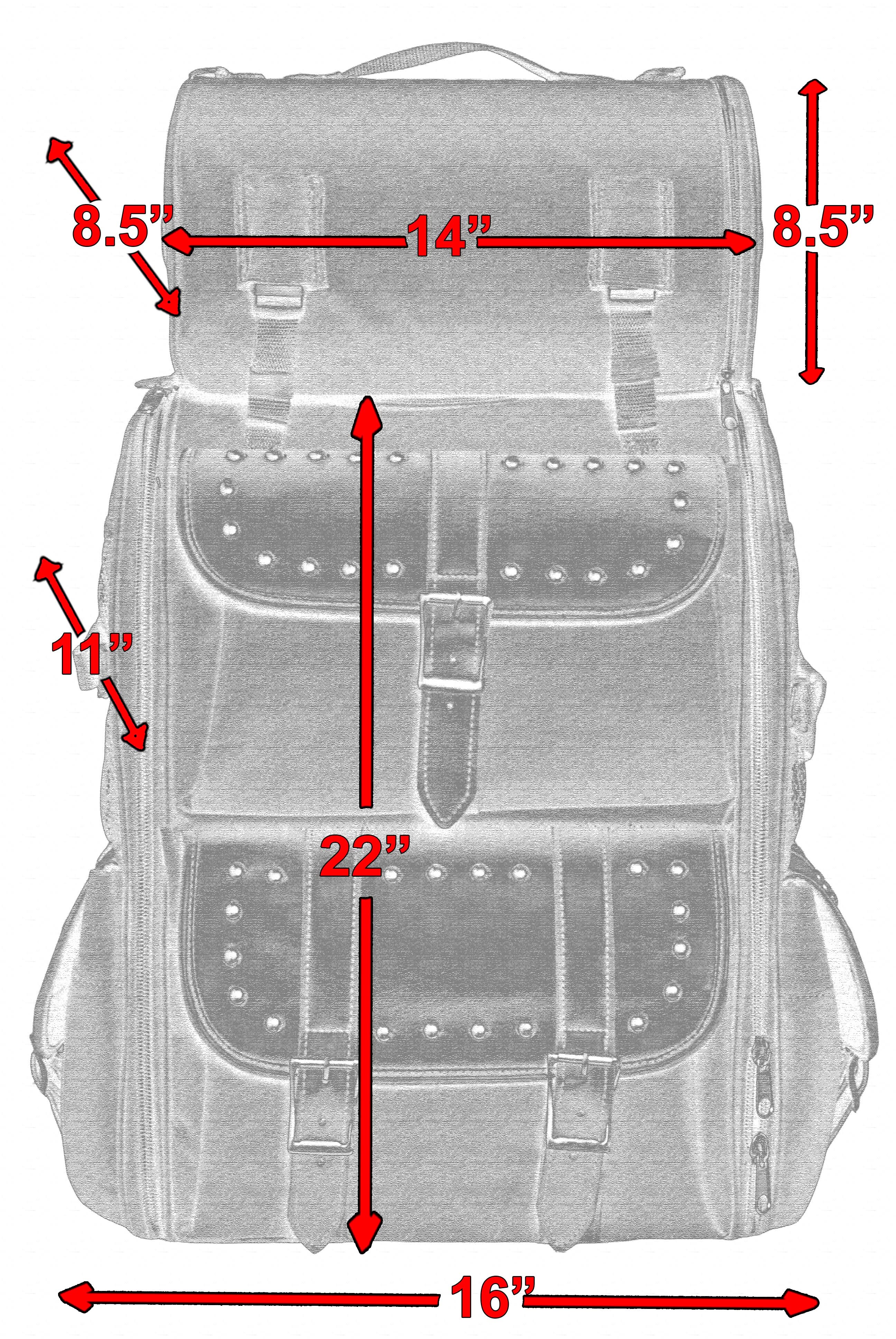 DS Updated Touring Sissy Bar Bag w/ Studs Sissy Bar Bags Renegade Classics