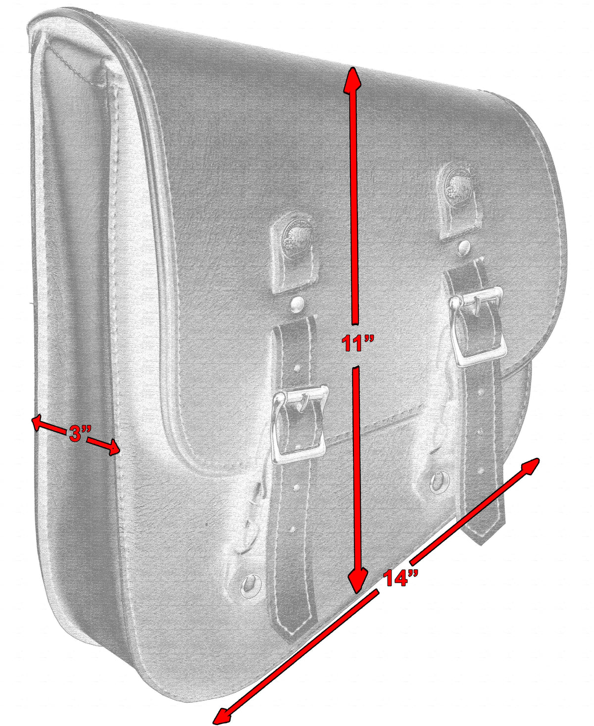 DS Left Side Premium Leather Swing Arm Bag W/ Buffalo Snaps Swingarm Bags Renegade Classics