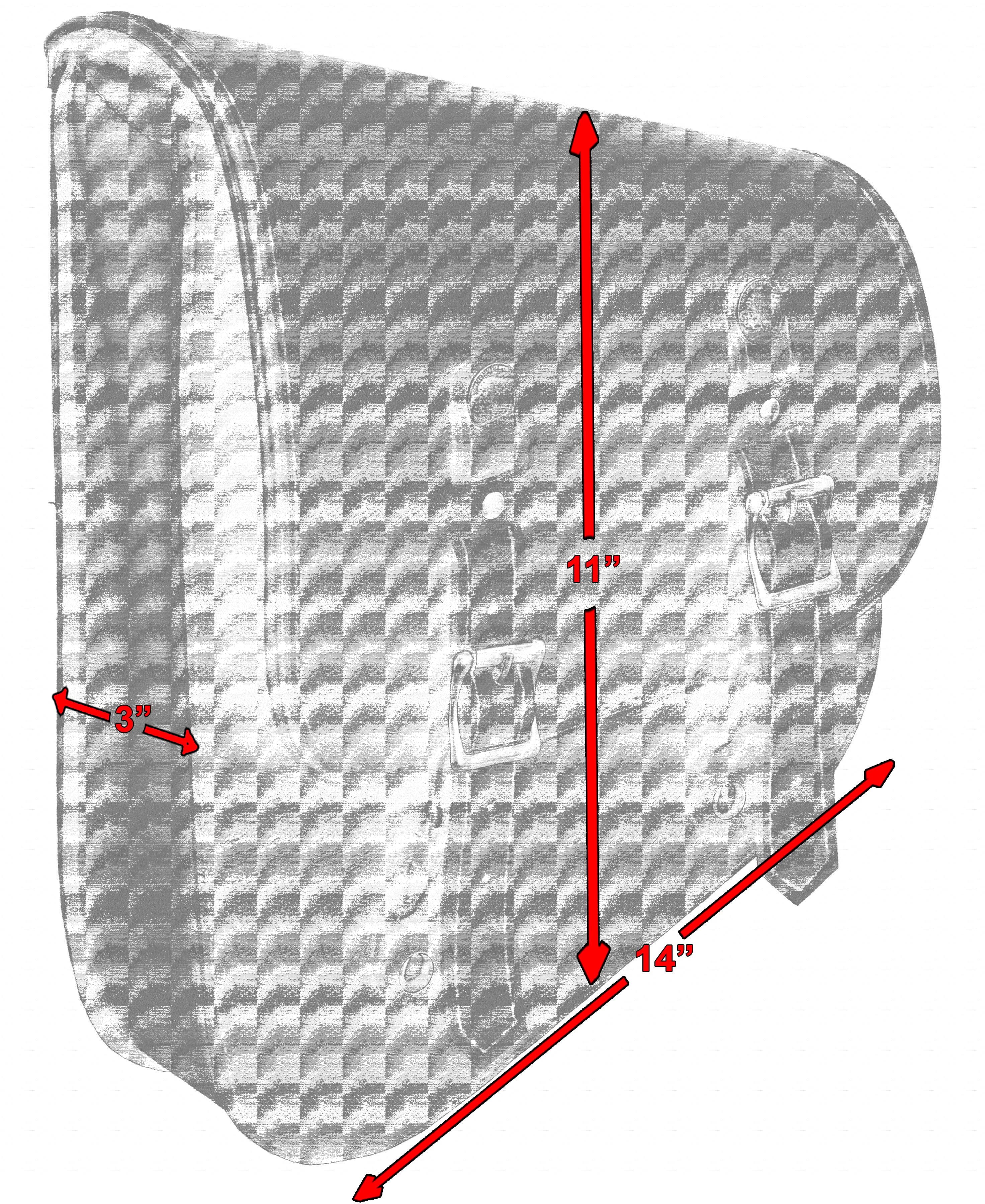 DS Left Side Premium Leather Swing Arm Bag W/ Buffalo Snaps Swingarm Bags Renegade Classics