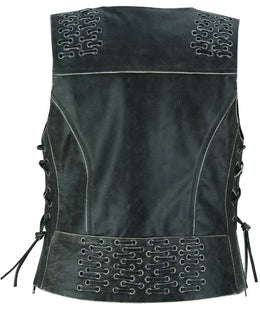Ellex Womens Leather Motorcycle Vest