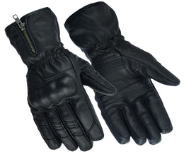 Everest™ Men's leather motorcycle gloves - Black