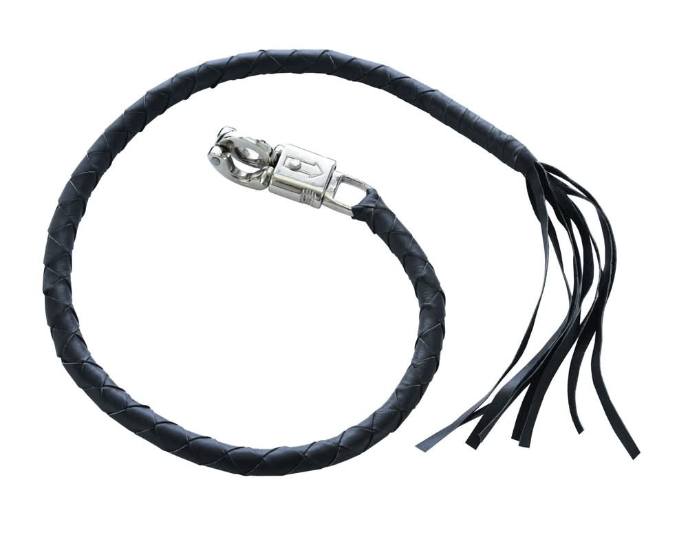 GBW21 Leather Handlebar Fringe - Black