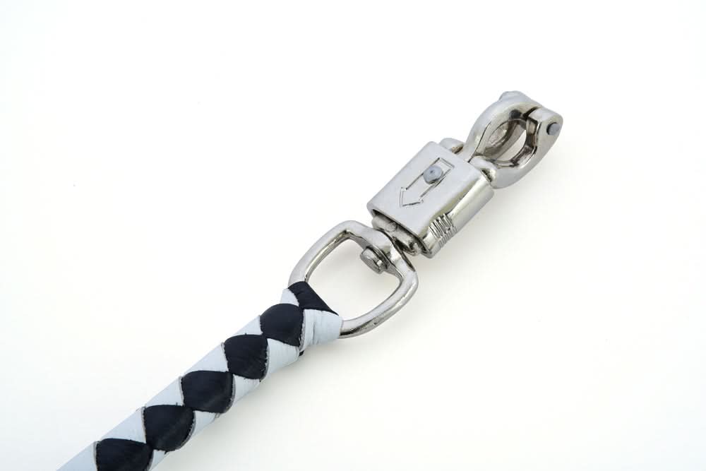 GBW24 Leather Handlebar Fringe - White/Black