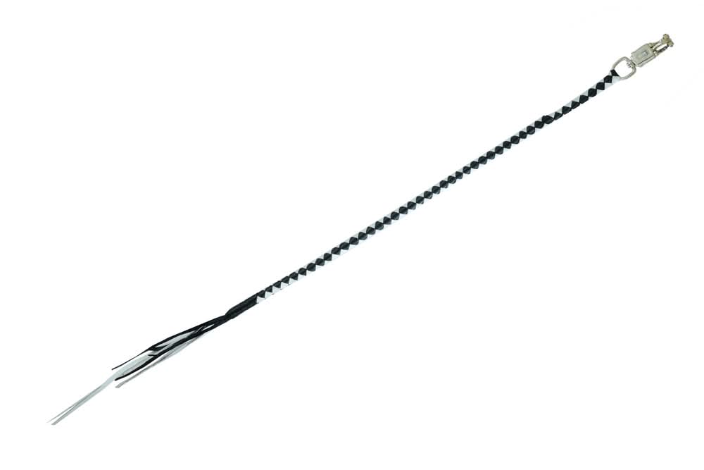 GBW24 Leather Handlebar Fringe - White/Black