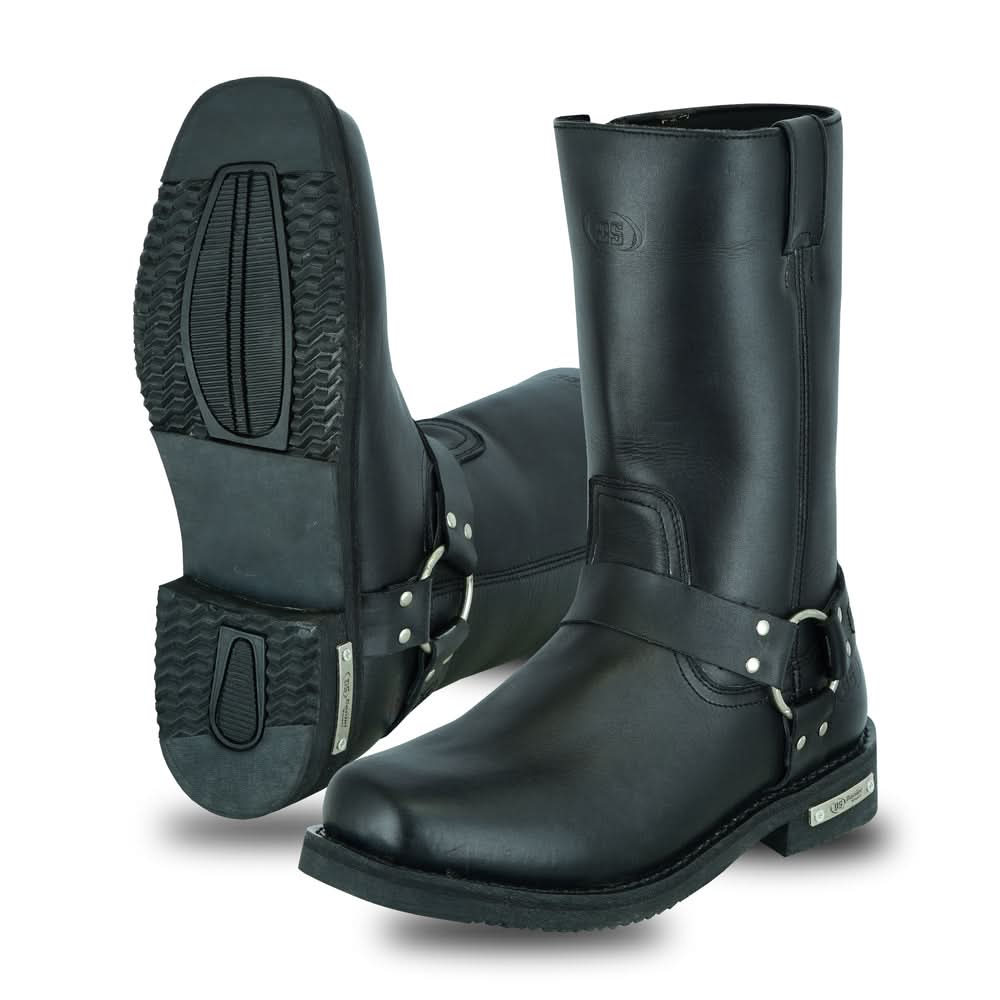 Men's TitanGrip Black bikers Leather Boots