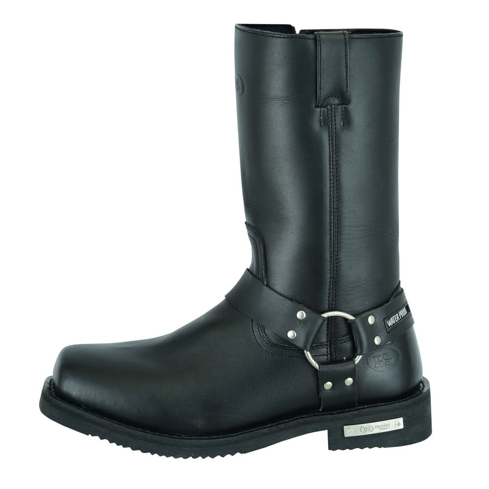 Men's TitanGrip Black bikers Leather Boots