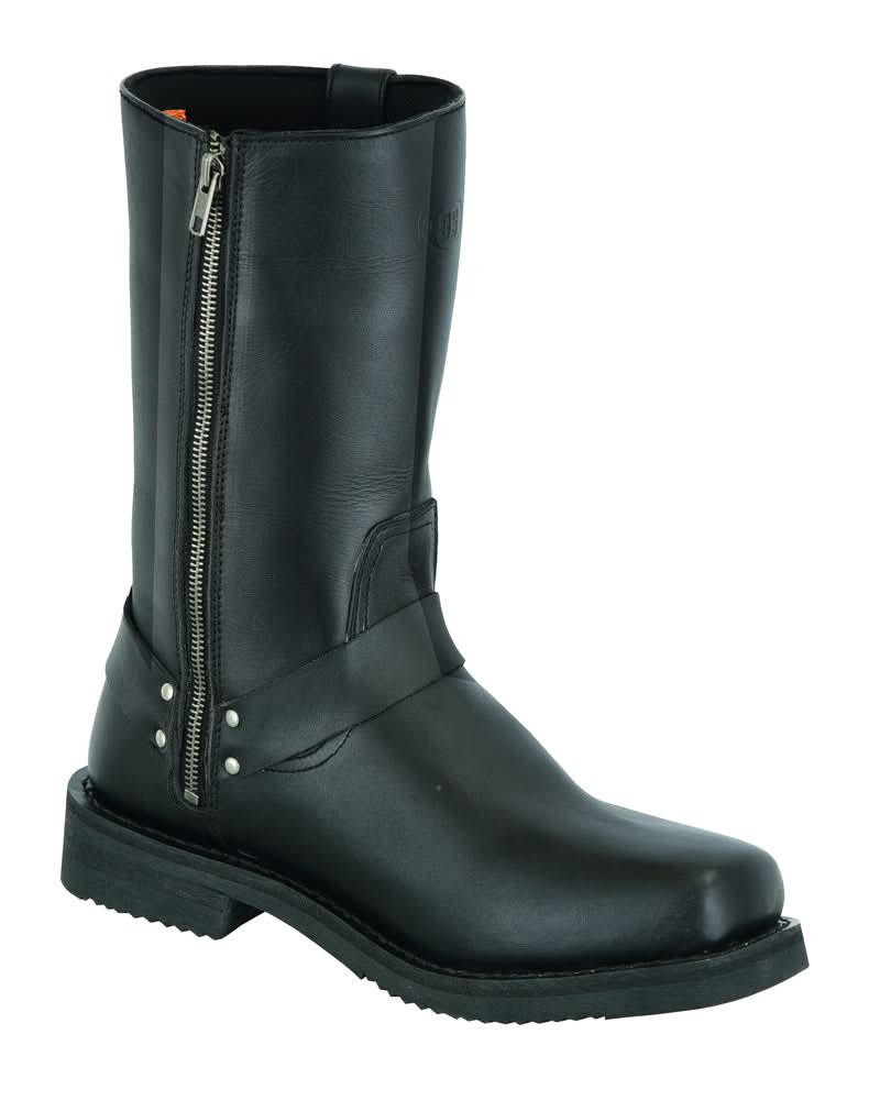 Men's TitanGrip Black bikers Leather Boots