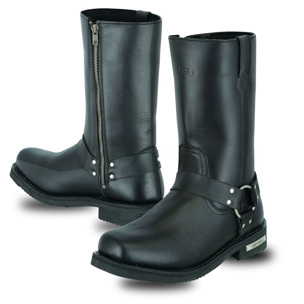 Men's TitanGrip Black bikers Leather Boots