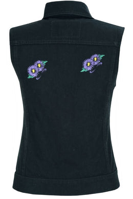 Purple Daisy™ Womens Denim Motorcycle Vest