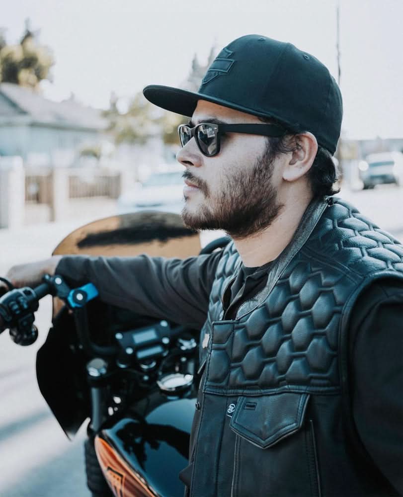 Shadow Shield Mens Motorcycle Leather Vest