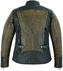 Spirit Rider™ Women's Vintage Brown Leather Motorcycle Jacket