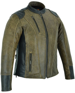 Spirit Rider™ Women's Vintage Brown Leather Motorcycle Jacket