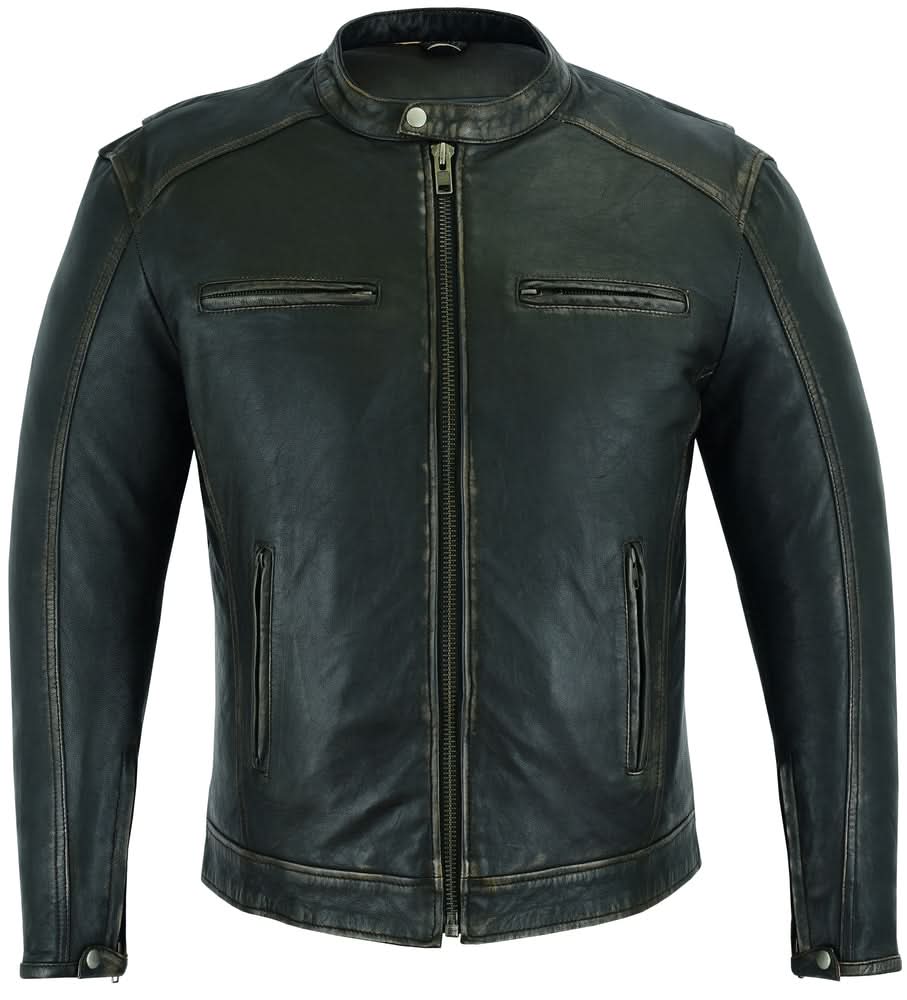 Terrain™ Men's Leather Motorcycle Jacket