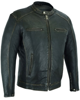 Terrain™ Men's Leather Motorcycle Jacket