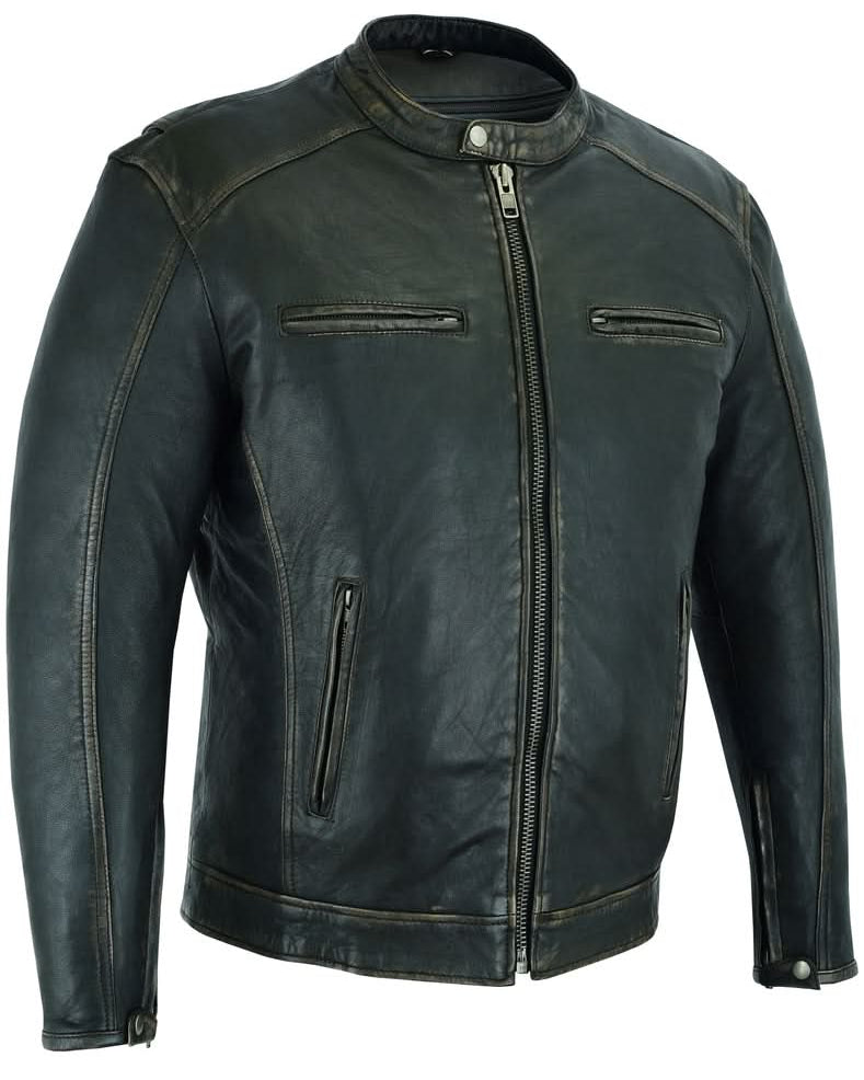 Terrain™ Men's Leather Motorcycle Jacket