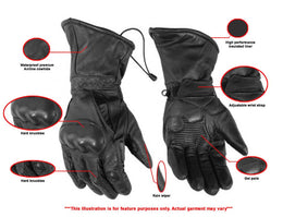 ThermalRider™ Men's leather gauntlet gloves