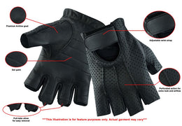 ToughGlide™ womens leather fingerless gloves
