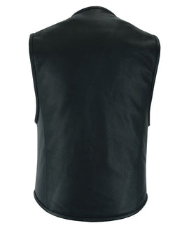 Zone Mens Leather Motorcycle Vest