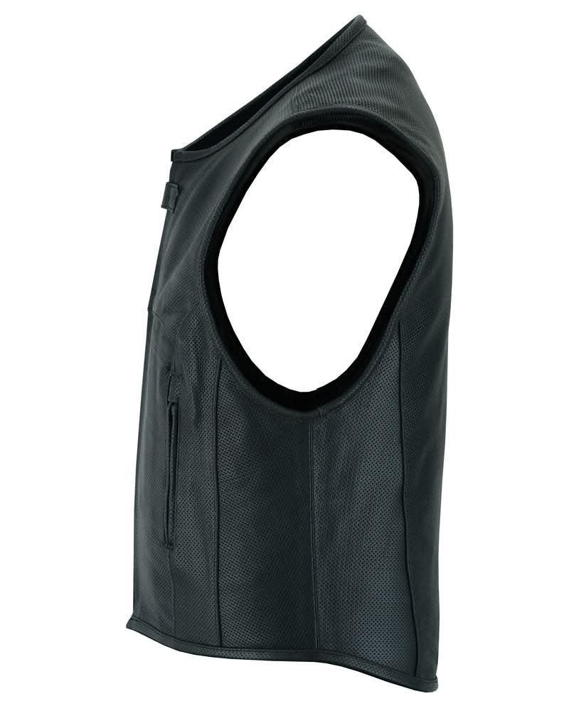 Zone Mens Leather Motorcycle Vest