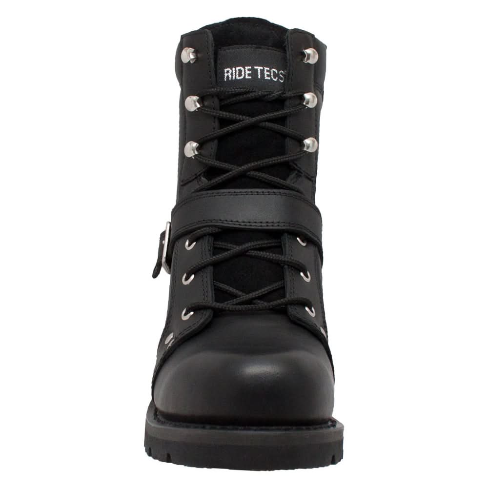 Commandsole 6" Black Biker Leather Boot Men's Footwear Adtec Footwear