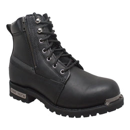 Nitrostep Black 6' Leather Motorcycle Boots Men's Footwear Adtec Footwear