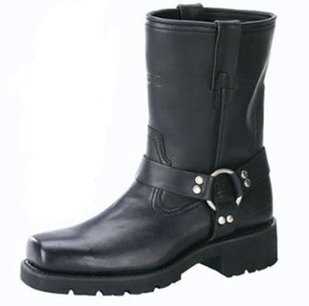 Strikewalk Men's leather motorcycle boots - Black Men's Footwear Adtec Footwear