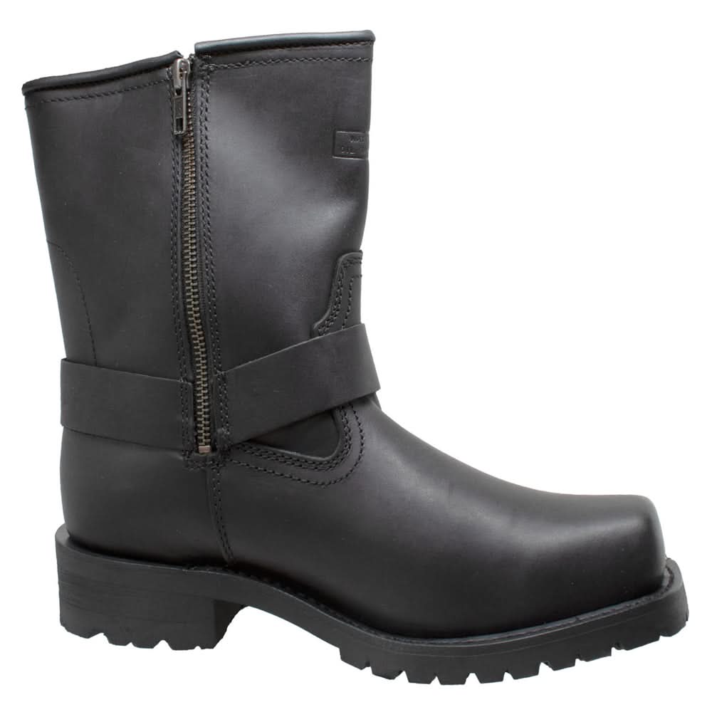 Strikewalk Men's leather motorcycle boots - Black Men's Footwear Adtec Footwear
