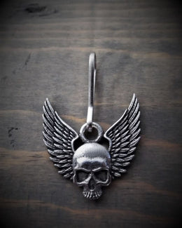 BZP-34 Skull Upwing Zipper Pull Zipper Pulls Bravo Bells