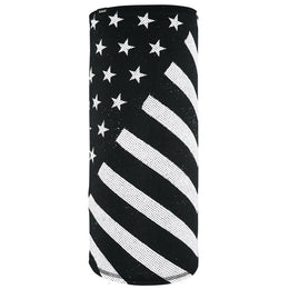 TL091 Motley Tube®, SportFlex(tm) Series- Black & White Flag Had/Neck/Sleeve Gear ZAN Headgear