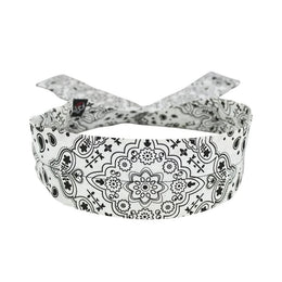 D102 Cooldanna® White Paisley Head/Neck/Sleeve Gear ZAN Headgear