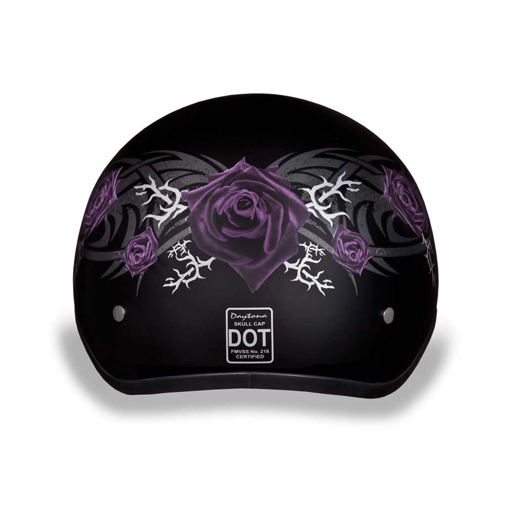 didact motorcycle helmet D6-PR DOT Approved Daytona Skull Cap Motorcycle Half Face Helmet – Pur