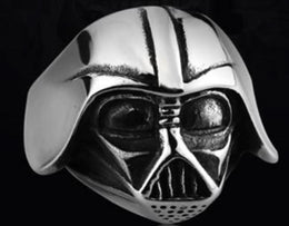 R120 Stainless Steel Star Wars Face Skull Biker Ring Rings Renegade Classics