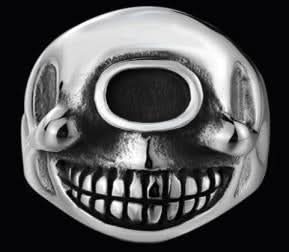 R185 Stainless Steel Smile Eyes Biker Ring Rings Renegade Classics