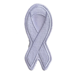 P3778 White Lung Cancer Awareness Ribbon Patch Patches The Cheap Place