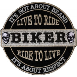 P4634 It's Not About Brand, It's About Respect Biker Patch Small Patches The Cheap Place