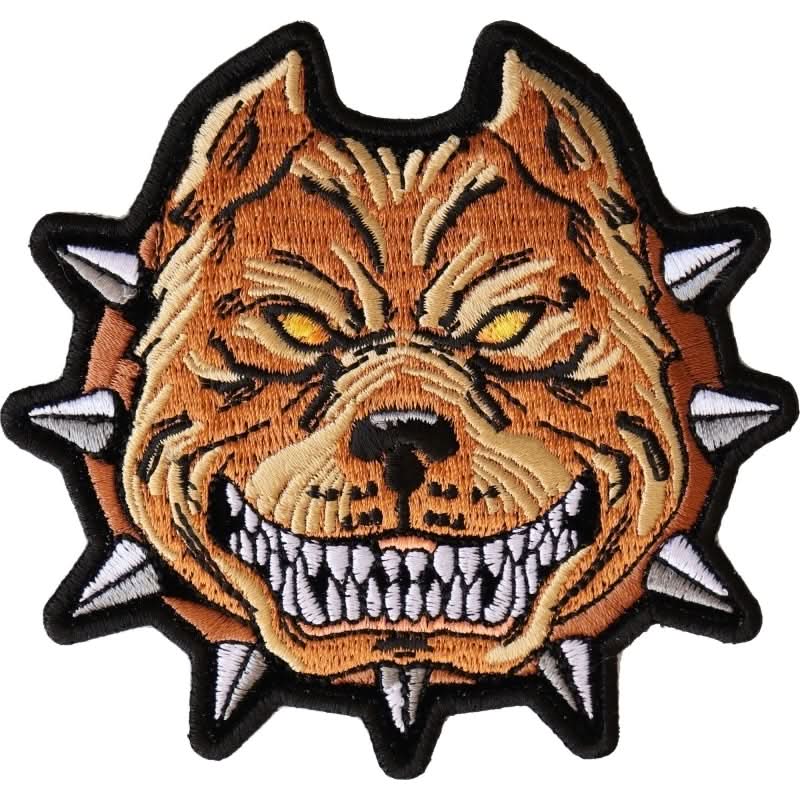 P6563 Pit Bull Spike Collar Iron on Patch Patches The Cheap Place