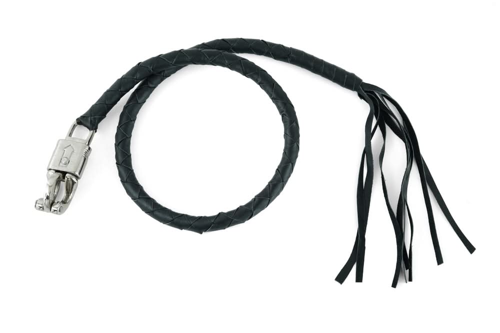 GBW201 Leather Handlebar Fringe - Black Whips Renegade Classics