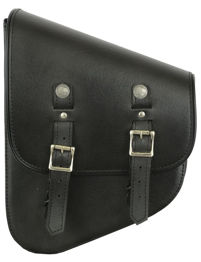 DS Left Side Synthetic Leather Swing Arm Bag W/ Buffalo Snaps Swingarm Bags Renegade Classics