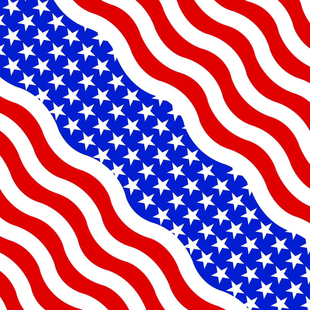B005- Bandanna Wavy American Flag Bandanas ZAN Headgear