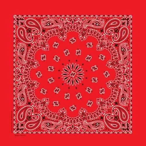 BD2500 Bandana Paisley Red Bandanas Carolina Mfg.