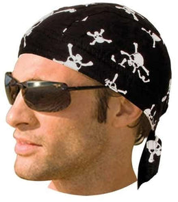 HW2610 Headwrap White Crossbones Headwraps Renegade Classics