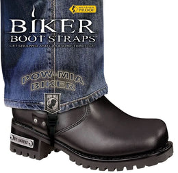 BBS/PW6 Weather Proof- Boot Straps- POW MIA- 6 Inch Biker Boot Straps Biker Boot Straps