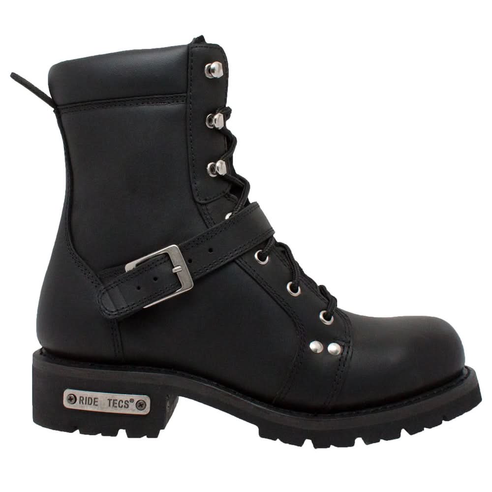 Commandsole 6" Black Biker Leather Boot Men's Footwear Adtec Footwear