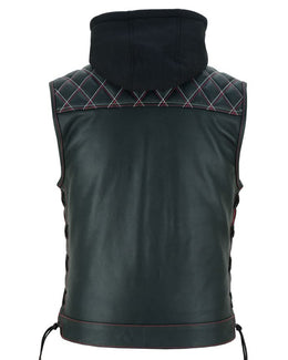 Highway Bound Men's Leather Biker Vest - Black Men's Leather Vests Renegade Classics