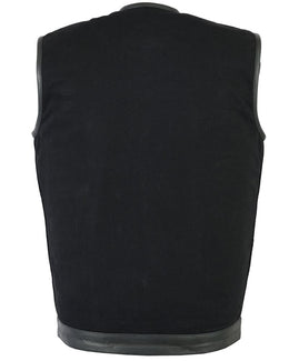 Grindwear Men's Black Denim Motorcycle Vest Renegade Classics